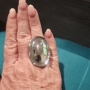 Elegant Silver Oval Ring